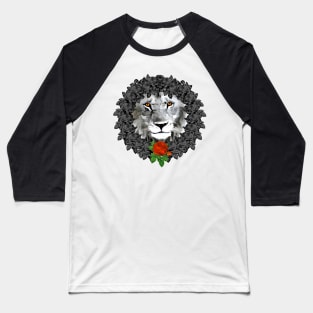 Lion Orange Rose Wreath Baseball T-Shirt